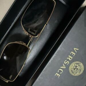 Versace Black and Gold Designer Sunglasses